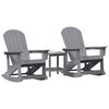 vidaXL Ensemble de salon de jardin 3 pcs Gris clair HDPE