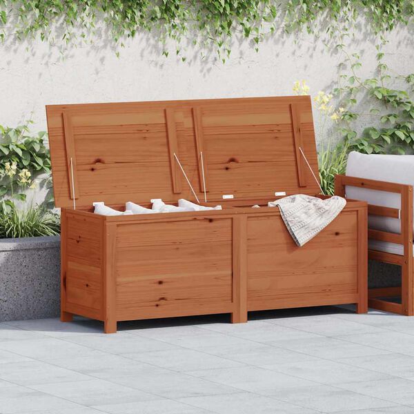 vidaXL Bo&icirc;te &agrave; coussins d'ext&eacute;rieur Marron 150x50x56 cm Sapin massif