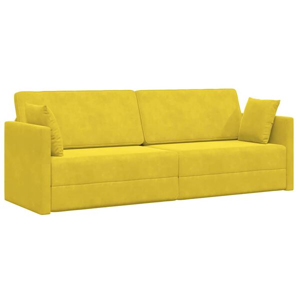 vidaXL Canap&eacute;-lit au sol 200cm Jaune Velours