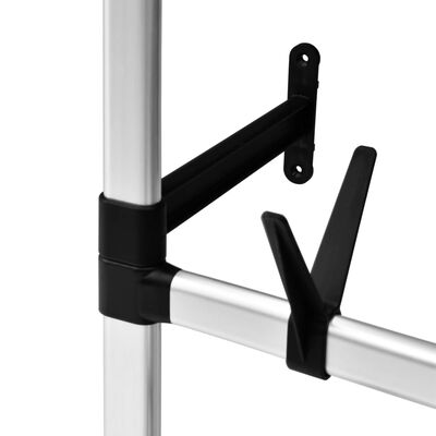 vidaXL Système de garde-robe télescopique barres et étagère Aluminium