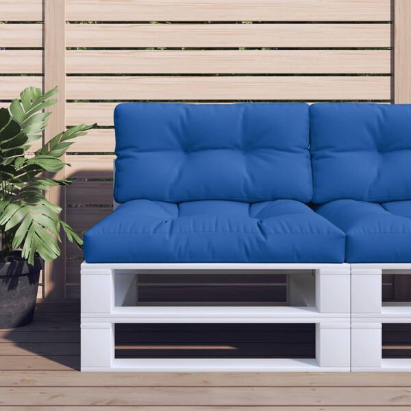 vidaXL Coussin de palette bleu royal 80x40x12 cm tissu