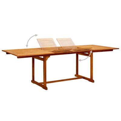 vidaXL Table à dîner de jardin (160-240)x100x75cm Bois d'acacia massif