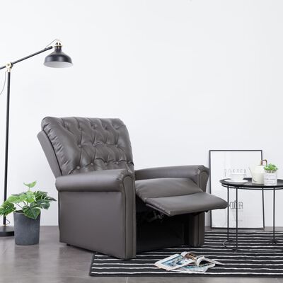 vidaXL Chaise inclinable Gris Similicuir
