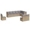 vidaXL Salon de jardin avec coussins 10 pcs beige r&eacute;sine tress&eacute;e