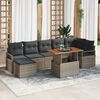 vidaXL Ensemble de canap&eacute; de jardin 8 pcs Gris Poly rotin