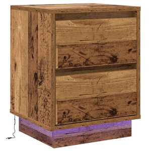 vidaXL Cabinet de chevet avec tiroir Bois ancien 39 x 34,5 x 50 cm