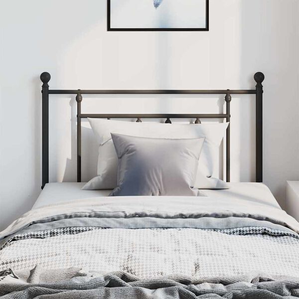 vidaXL T&ecirc;te de lit m&eacute;tal noir 100 cm