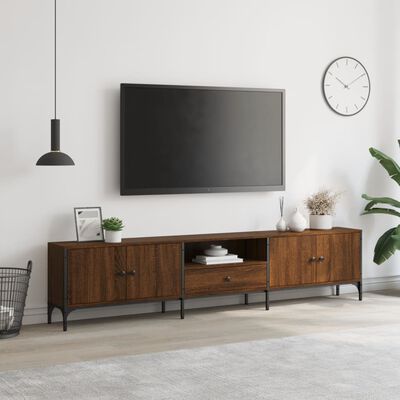 vidaXL Meuble TV à tiroir chêne brun 200x25x44 cm bois d'ingénierie