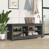 vidaXL Banc &agrave; chaussures Gris 110x38x45,5 cm Bois de pin massif