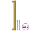 vidaXL Poign&eacute;es d'armoire 10 pcs dor&eacute; 224 mm acier inoxydable