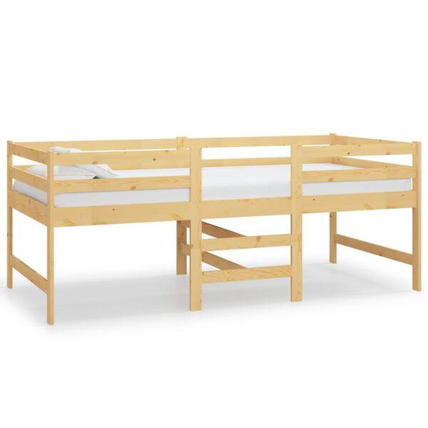 vidaXL Lit mi-haut Bois massif de pin 90x200 cm