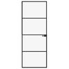 vidaXL Porte d'int&eacute;rieur Noir 76x201,5 cm Tremp&eacute; verre aluminium fin