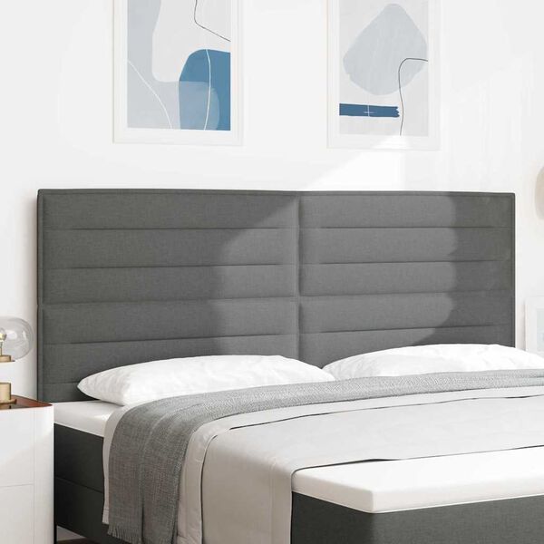 vidaXL T&ecirc;te de lit Gris fonc&eacute; 200 cm tissu