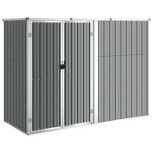 vidaXL Abri &agrave; outils de jardin Gris 225x89x161 cm Acier galvanis&eacute;