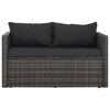 vidaXL Ensemble &agrave; manger d'ext&eacute;rieur 3pcs coussins r&eacute;sine tress&eacute;e gris