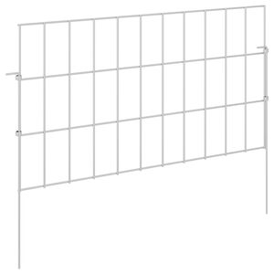 vidaXL Cl&ocirc;ture de jardin avec piquets 24 pc 55 x 30 cm Acier galvanis&eacute;