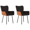 vidaXL Chaises &agrave; manger lot de 2 noir tissu et similicuir