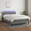 vidaXL Sommier &agrave; lattes de lit et matelas et LED Gris fonc&eacute; 140x200 cm