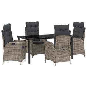 vidaXL Ensemble de salle &agrave; manger pour jardin 5 pcs Gris polyrotin