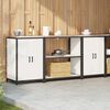 vidaXL Ensemble de rangement cuisine 3 pcs Blanc Acier lamin&eacute; &agrave; froid