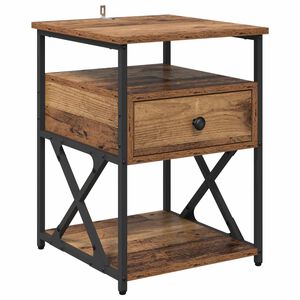 vidaXL Cabinet de chevet Bois ancien 40 x 42 x 55 cm Bois d'ing&eacute;nierie