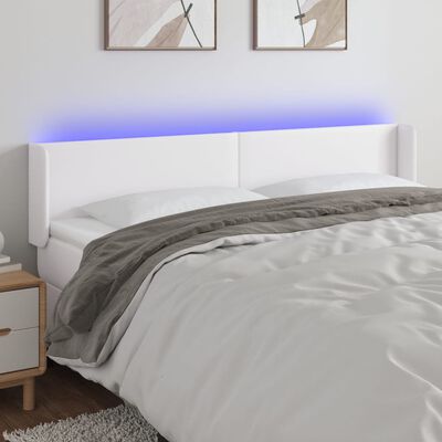 vidaXL Tête de lit à LED Blanc 183x16x78/88 cm Similicuir