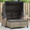 vidaXL Canap&eacute; de jardin 2 places et auvent tabourets gris clair rotin
