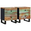 vidaXL Tables de chevet 2 pcs 40x33x46 cm Bois massif de r&eacute;cup&eacute;ration