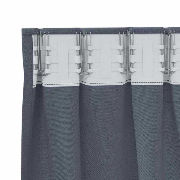 vidaXL Rideaux occultants avec anneaux 2 pcs Anthracite 225 x 140 cm