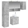 vidaXL Ensemble d'armoire de salle de bain 5 pc Gris b&eacute;ton