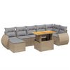 vidaXL Salon de jardin avec coussins 8 pcs beige r&eacute;sine tress&eacute;e
