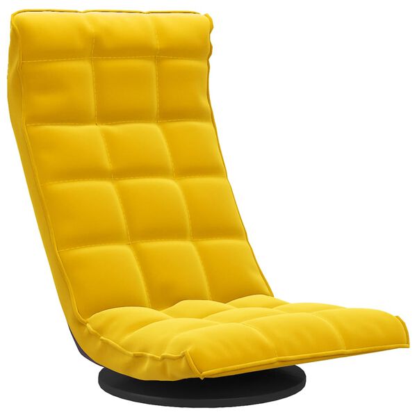 vidaXL Chaise de sol pivotante Jaune Velours