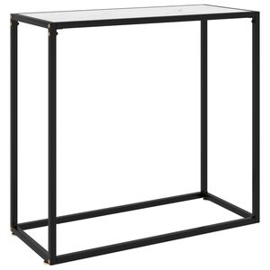 vidaXL Table console Blanc 80x35x75 cm Verre tremp&eacute;