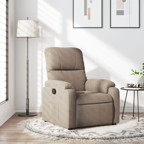 vidaXL Fauteuil inclinable taupe tissu microfibre