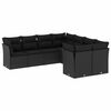 vidaXL Salon de jardin 8 pcs avec coussins noir r&eacute;sine tress&eacute;e