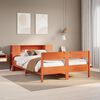 vidaXL Lit biblioth&egrave;que sans matelas cire marron 135x190 cm pin massif