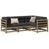 vidaXL Salon de jardin 4 pcs avec coussins bois de pin impr&eacute;gn&eacute;