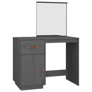 vidaXL Coiffeuse Gris 95x50x134 cm Bois de pin massif