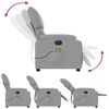 vidaXL Fauteuil de massage inclinable &eacute;lectrique gris clair tissu