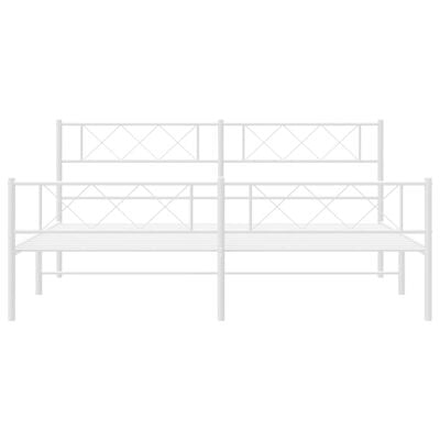 vidaXL Cadre de lit métal sans matelas et pied de lit blanc 180x200 cm