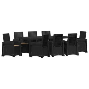 vidaXL Ensemble de salle &agrave; manger pour jardin 9 pc Anthracite et taupe