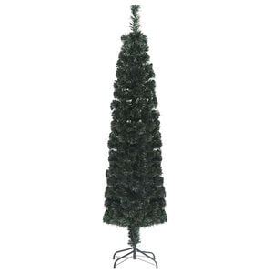 vidaXL Arbre de No&euml;l artificiel mince avec support 120cm fibre optique