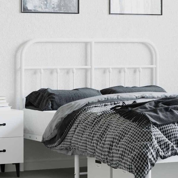 vidaXL T&ecirc;te de lit de remplacement m&eacute;tal blanc 120 cm