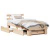 vidaXL Cadre de lit avec t&ecirc;te de lit Naturel 90 x 190 cm Pin massif