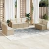 vidaXL Salon de jardin avec coussins 7 pcs beige r&eacute;sine tress&eacute;e