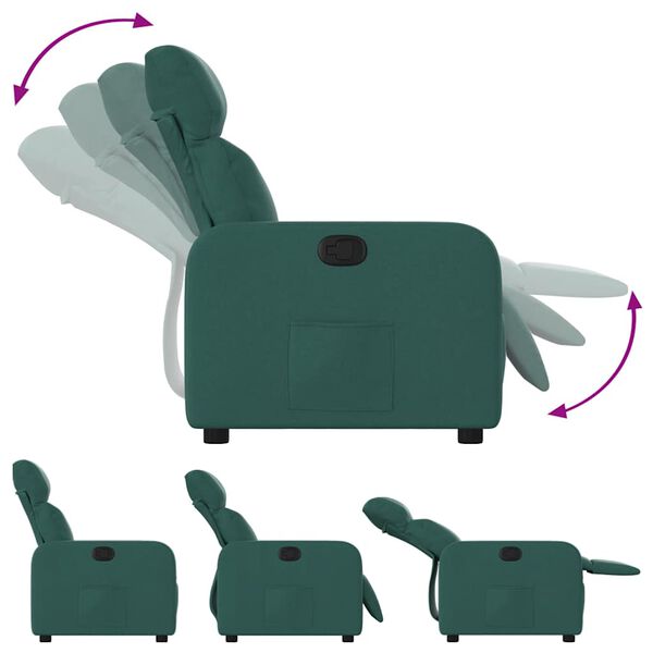 vidaXL Fauteuil inclinable Vert fonc&eacute; Tissu