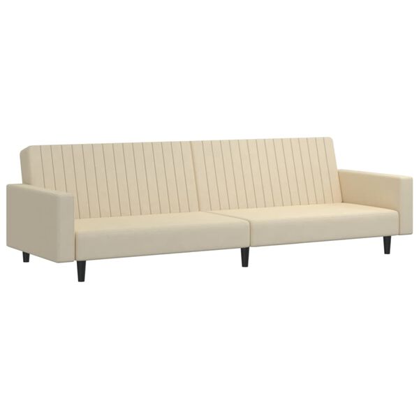 vidaXL Canap&eacute;-lit &agrave; 2 places Cr&egrave;me Velours
