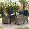 vidaXL Ensemble de salle &agrave; manger pour jardin 5 pcs Gris polyrotin