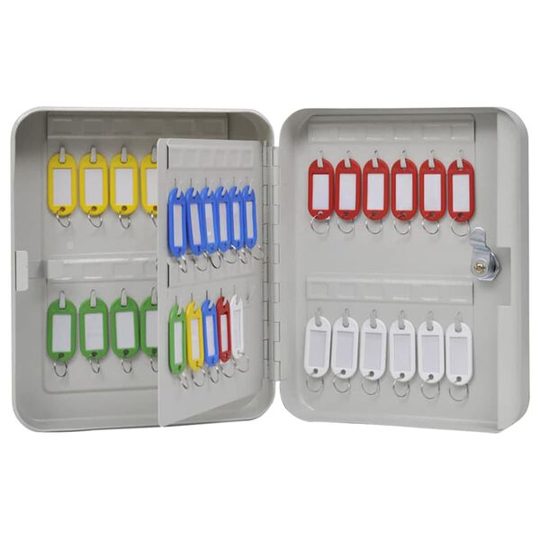 vidaXL Bo&icirc;te &agrave; cl&eacute;s avec verrouillage Ivoire 20 x 7,5 x 25 cm Acier