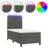 vidaXL Sommier &agrave; lattes de lit avec matelas et LED Gris fonc&eacute; 80x200cm